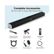 Assist Trust KY8000 TV Sound Bar, 50W Stereo 360 Surround Sound, Bluetooth 5.0, 2 in 1 Detachable Design, HDMI ARC, Optical, AUX, Remote Control