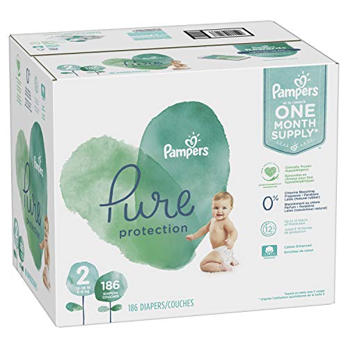Pampers Pure Disposable Baby Diapers, Size 2, 186 Count VIPOutlet