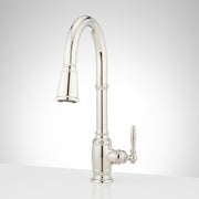 Signature Hardware SHXCFN107PN Finnian 1.8 GPM Single Hole Pull Down Kitchen Faucet, Polished Nickel