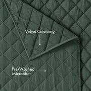 Pawz Velvet Corduroy Quilt, Soft Velvet Face with Microfiber Backing, Lightweight Polyester Fill, Navy Blue, Full/Queen 90x92
