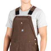 Berne Heartland Unlined Washed Duck Bib Overall, Bark, 42W x 28L, Durable 12 oz Cotton Workwear with Adjustable Elasticized Bib Straps, Reinforced Knees, Multiple Pockets, B1068