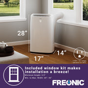 Freonic FHCP061AKR 9,000 BTU (6,000 BTU DOE) 115V 300 sq.ft. Portable Air Conditioner, White