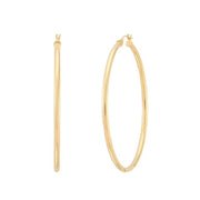 Gold Earrings High Polish Round Tube Hoop Earrings in 14K Gold