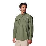 Columbia PFG Bahama II Men's Long Sleeve Fishing Shirt, Cypress, Relaxed Fit, UPF 30 Sun Protection, Quick-Dry Nylon, 101162