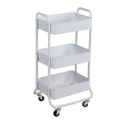 Mainstays MS88-B22-628-19 3 Tier Metal Utility Cart Arctic White Easy Rolling Storage Solution