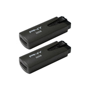 PNY P-FD32GX2ATT-GE 32GB USB 2.0 Flash Drive 2-Pack with Sliding Collar and Key Loop Durable Lightweight Storage