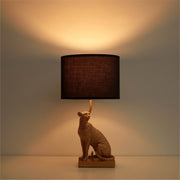 Home Decor Collection Black Leopard Brass Table Lamp with Black Polyester Shade, 18.7 in, WK641854
