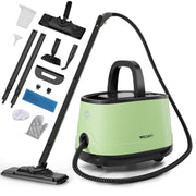 Vecukty Steam Mop with 14 Accessories, 50 fl oz Tank, 230 F Steam, Corded Electric, Green, HS001GE10NBA