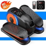Funslim Under Desk Elliptical Exercise Machine,Leg Exerciser While Sitting 12 Adjustable Speeds, Black - Remote Control