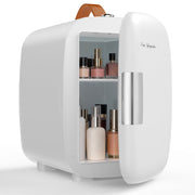 Gianna Compact Mini Refrigerator, 4L Capacity, Portable Dorm and Car Fridge, Holds 7 Cans, White, AC-CBX0714-4WT-ASB