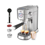 Gevi Gecme418e-U Stainless Steel Silver 20 Bar Professional Espresso Machine With 35oz Water Tank