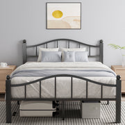 Kinsfook 16674853547 Full Size Metal Bed Frame, Noise-Dampening, 12 Inch Underbed Storage, Black, Heavy-Duty Support, Tool-Free Assembly