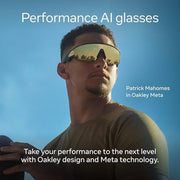 Oakley Meta Vanguard Smart AI Glasses with 12 MP Camera, Prizm Sapphire Lenses, Open-Ear Audio, IP67 Sweat-Resistant White 0OW8001 3929 46