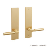 Signature Hardware EH.SSQTB.2600.42.L.SBS Tolland Brass Dummy Entrance Door Plate - Lever Handle - Left Hand - No Backset - Satin Brass