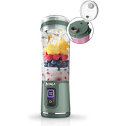 Ninja Blast Portable Blender, 16 oz, Cordless, USB-C Rechargeable, Leak-Proof Lid with Easy Sip Spout, Stainless Steel BlastBlade, Forest Green