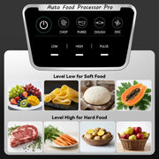 LINKChef Food Processor, 1000W All-Copper Motor, 9-Cup BPA-Free Bowl, 4 Presets, 3-Speed, Slicing and Shredding Discs, Kneading Blade, Black, FP-12