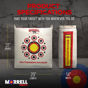 Morrell Outdoor Archery Bag Target, Weatherproof, Multi-Layered Density, Two Sides with 50+ Bullseyes, White, 29x14x31 in, 58505