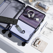 edx 24 Inch Hardside Expandable Luggage with 360 Spinner Wheels, TSA Lock, Adjustable Telescopic Handle, Blue