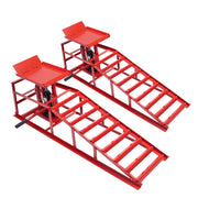 WheelX Hydraulic Car Ramps, Heavy-Duty Steel Vehicle Ramps with 5 Ton Load Capacity, Adjustable Heights 9.5-15 in, Portable Design, 2-Pack