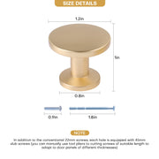 No No 10 Pack Gold Cabinet Knobs, Brushed Brass Finish, Zinc Alloy Round Drawer Handles