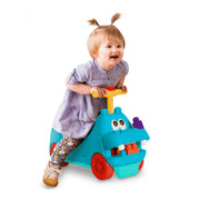 Battat BT5002Z Blue Ride-On Hippo with 26 Building Blocks and Storage