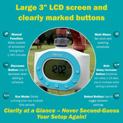 Gilmour Dual Outlet Water Timer, Programmable Dual Zone, LCD Screen, Rain Delay, Leak Alert, Battery Operated