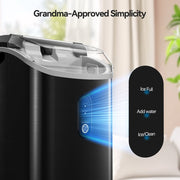 Qunler Countertop Nugget Ice Maker, Portable Pebble Ice Machine, 33 lb Daily Output, Stainless Steel, HZB-15NS