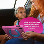 Plimpton 2025 Kids Tablet, Android 15, 10.1 Inch HD IPS Display, 12GB RAM, 64GB Storage, 8-Core CPU, Parental Control, Shockproof Case, Rotatable Bracket, 6000mAh Battery, Purple