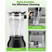 Preakly PR-006T Countertop Blender Food Processor Combo, 4 in 1 Kitchen Electric Blender/Grinder/Chopper