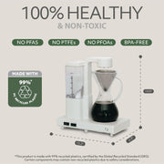 Willow Pour Over Coffee Maker, 10-Cup Capacity, Fast Heating Stainless-Steel System, Eco-Friendly 99% Recycled Plastics, Auto Drip Stop, Auto Shut-Off, White, 7710MY