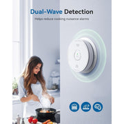 SITERWELL Smoke and Carbon Monoxide Detector Combo, Dual Sensor Technology, 10-Year Battery, Reduced Nuisance Alarms, Bilingual Voice Alerts, White, 1 Pack, GS886-H02