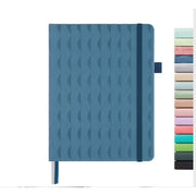 &and per Se Bullet Dotted Journal Notebook A5 Hardcover Leather 3 Sheets of Stickers Included (blue)