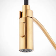 Signature Hardware SHXCEL107BG Eiler 1.75 GPM Single Handle Deck Mounted Pre-Rinse Pull Down Kitchen Faucet, Brushed Gold