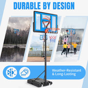 Ktaxon Portable Basketball Hoop Outdoor, Basketball Goal System 4.4-10ft Height Adjustable, Blue Orange
