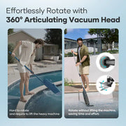 Aiper Pilot X1 Handheld Pool Vacuum: Anti-Clog System, 1,260 GPH Suction, Dual Filters, Lightweight Design - Gray