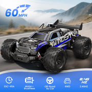 AUOSHI 1217 1:14 Upgraded RC Car, Metal Drivetrain, 60MPH Brushless Motor, Blue, 1217