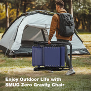 Edx Zero Gravity Outdoor Lounge Chair, Adjustable Recline, Waterproof Fabric, Foldable, Blue, 2-Pack