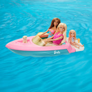 Barbie GRG29 Boat with Puppy and Accessories, Fits 3 Dolls, Floats In Water