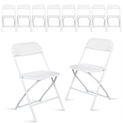 Ktaxon 10 Pack Commercial Plastic Folding Chairs, White