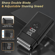 Cshidworld PCTE002BL Professional Hair Clipper Set for Men, 3-in-1 Cordless Beard Trimmer and Electric Shaver, 7000Rpm Motor, IPX6 Waterproof, LED Display, Black,