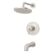 Pfister Tenet Tub and Shower Trim Package, 1.8 GPM Single Function Rain Shower Head, Brushed Nickel, LG89-8TNTK