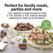 Hamilton Beach 7 Qt Programmable Slow Cooker with Removable Stoneware Crock, Stainless Steel, 3 Heat Settings, 5 Time Options, 33676