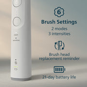 Philips Sonicare HX7400/03 6000 Series Electric Toothbrush, Pressure Sensor, 6 Settings, USB-A Rechargeable