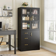 Homfa HFT-PB-022 5 Shelf Bookcase with Drawers & Doors, 67.5