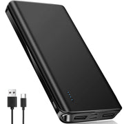 Yelomin 20000 mAh Portable Charger Power Bank, Dual USB Outputs, Fast Charging, Compact Blue