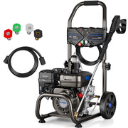 Efurden Gas Pressure Washer, 3500 PSI, 2.3 GPM, 209CC 7HP Engine, 4 Quick Connect Nozzles, 25FT Hose, Soap Tank, Black