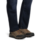 Ozark Trail Men's Lightweight Low Hiker Boots, Lace-Up, Gray Cow Suede Leather and Mesh Upper, Rubber Outsole