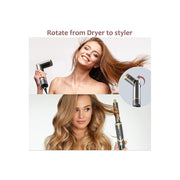 Easywave 5 in 1 Hair Dryer Brush with Ionic Technology, 110000 RPM, Gray - Professional