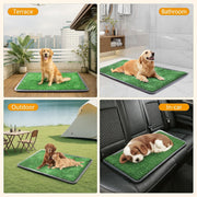 Unbranded Dog Grass Pad with Tray, 3-Layer Absorbent Artificial Grass Mat, 35 x 23 in, Includes 2 Replacement Turf Pads