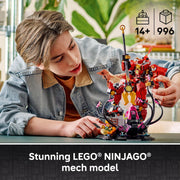 LEGO NINJAGO Fire Knight Mech Building Set, 996 Pieces, Includes Kai Minifigure with Magical Sword, Multicolor, Ages 14+ 71846